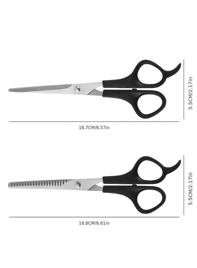 5pcs Black Professional Hair Cutting Kit With Sharp Scissors Thinning Shears Comb - Image 4